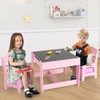 Costzon Kids Table and Chair Set, 3 in 1 Wooden