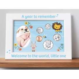 Whitman's Baby's Birthyear Coin & Photo Frame - Boy Theme