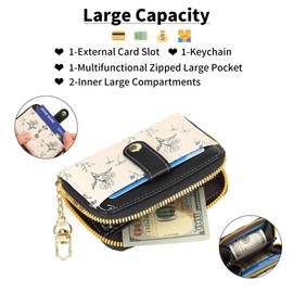 GAEKEAO Small Coin Purse Women Zip Coin Pouch Purses Soft Leather Womens Mini Change Purse Credit Card Holder