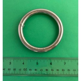 US STAINLESS Stainless Steel 316 Round Ring Welded 3/8" x 2 1/2" (10mm x 65mm ID) Marine Grade
