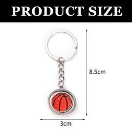 MEXRUMI 2 Keyrings Rotating Small Basketball Football Keyring Ideal for Gifts
