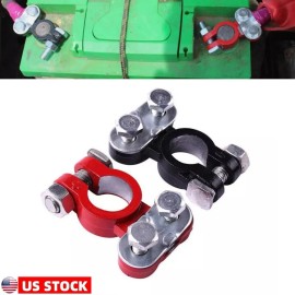 Unbranded US 2PCS Positive Negative Car Battery Cable Terminals Top Post Connectors Clamp