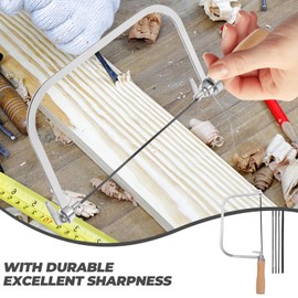 DOITOOL 5-Inch Deep Coping Saw Frame and 5 Replacement Blades Set,Hand Woodworking Tool Scroll Saws for Woodworking,Hand Saw for Metal Cutting