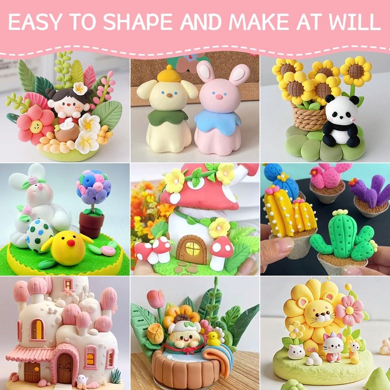 Ainiv Air Dry Clay, 72PCS Ultra Light Modeling Clay with