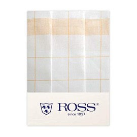 Ross Pack of 3 Twined Half-Linen Tea Towels Thread Check Yellow 50 x 70 cm