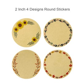 allydrew 2 inch Canning Label Kraft Stickers for Lids, Mason Jars, Spice Bottles, Pantry, Homemade Products, Small Business (500pcs), Harvest