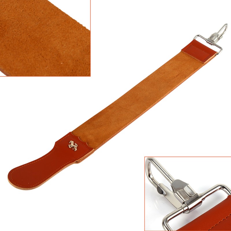 Genuine Leather Strop Strap Barber Straight Razor Folding Knife Shave