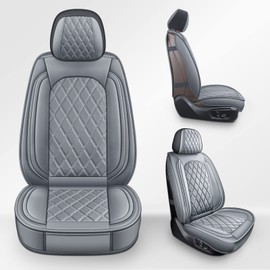MIROZO Seat Covers,5PCS Car Seat Covers Breathable Vehicle Cushion Cover Full Set Universal Fit for Most Sedans,Truck and SUV (Grey and Black) (‎175082-111)