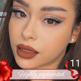 JUAAZIN Nude Brown Crayon Matte Lipstick Lip Liner Pencil, Moisture Smooth Lipstick Pencil, With pencil sharpener Sharpenable Lip Pencil, Ultimate Lip Crayon for Women Smudgeproof Waterproof 11#