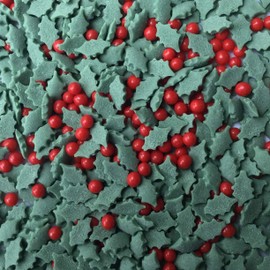 Holly & Berry Christmas Cupcake Sprinkles Edible Sugar Decorations from Nice Buns approx 100g