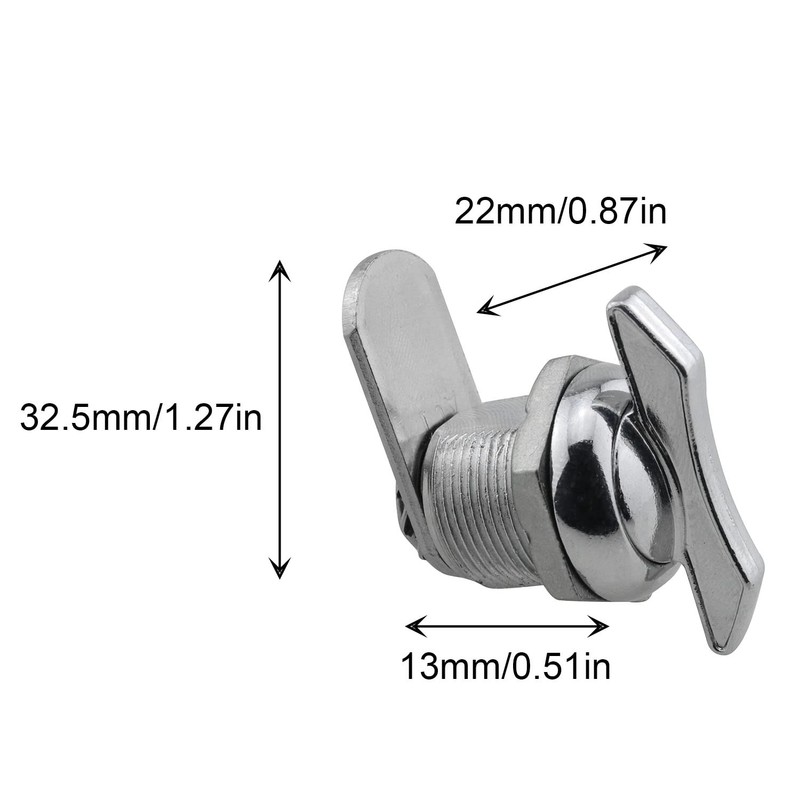 JCBIZ Thumb Operated Offset Cam Lock Zinc Alloy Thread Length
