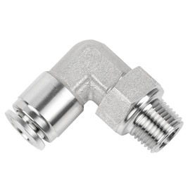 Yoebor Pneumatic Stainless Steel 304 Male Elbow 1/4" OD x 1/8" NPT 90 Degree Push to Connect Tube Fitting 1pc