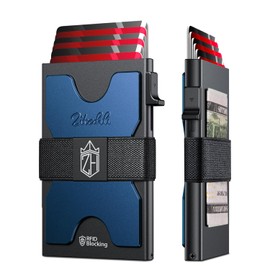 Zitahli Card Holder Wallets for Men - Slim Wallet Holds 6+6 Cards, Metal Card Holder, Minimalist RFID Blocking Wallets with Pop-Up Function, Ultra-Thin, Men's Accessories, Gifts for Him