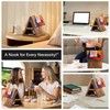 Besuerte Triangle Book Page Holder, Wooden Book Rest Stand, Assembly-Free