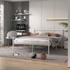 VECELO White Queen Size Bed Frame with Headboard/Metal Platform Base/Mattress