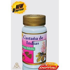 LOS AZTECAS SA Castaña de indias (Horse Chestnut) Ginkgo Biloba, New Better Formula 50 capsules