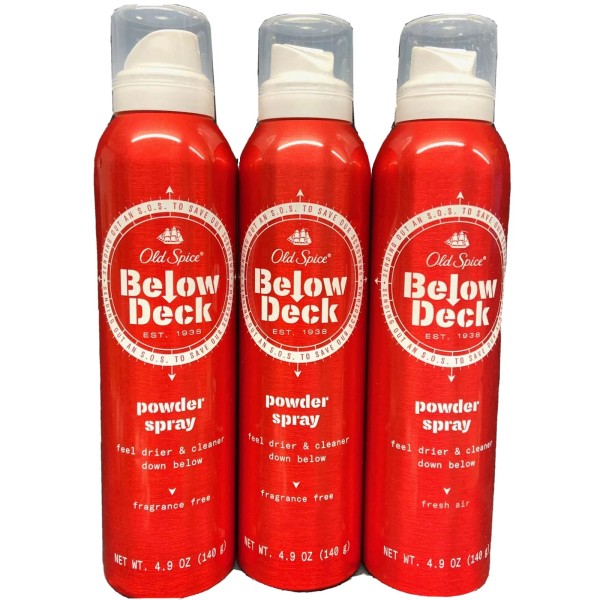 Old Spice 3 old spice powder spray 4.9oz ea scuffed/dented