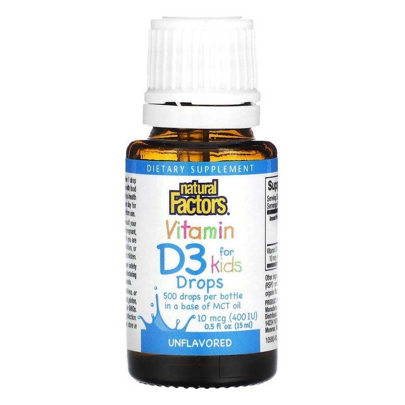 Vitamin D3 Drops Unscented 10mcg 400IU 0.5fl oz15ml / 비타민D3