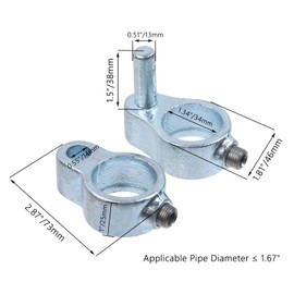 Pastlla 2 Sets 1" Iron Chain Link Fence Gate Post Hinge, Removable Fence Heavy Duty Gate Hinges, Male and Female Chain Link Fence Parts, Pipe Frame Connectors, Applicable Pipe Diameter ≤ 1.33"