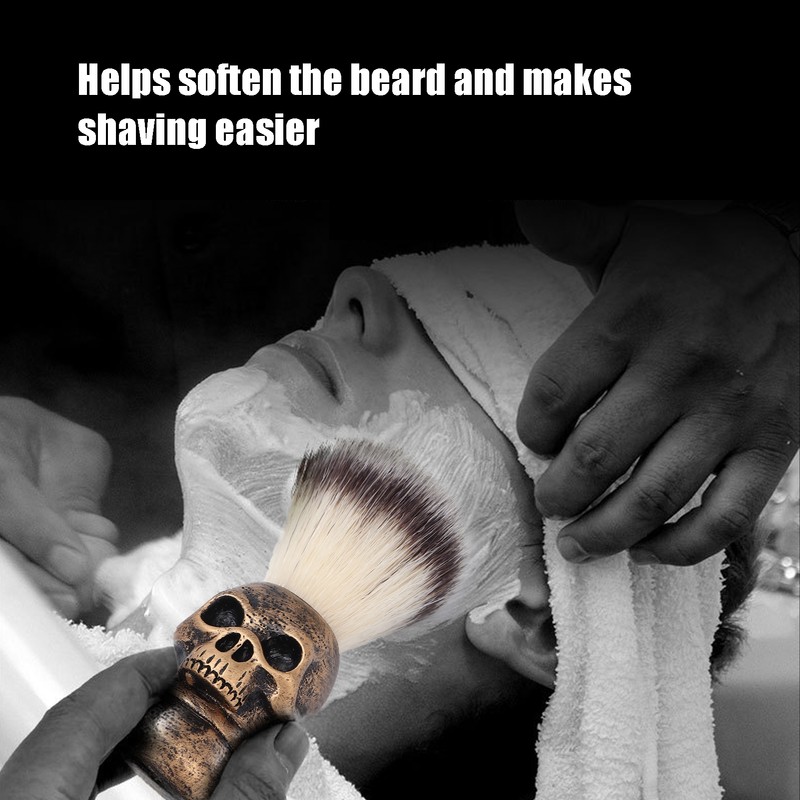 Men's Shaving Brush with Creative Skeleton Shape Handle Facial Beard