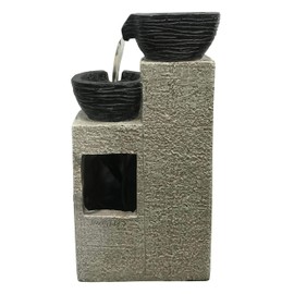 Stacking Bowls Fountain with Warm White LED Lights