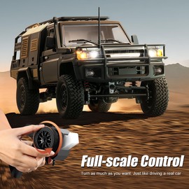 Dodoore RC Crawler 1/12 Remote Control Car, MN-82S 4WD RC Pickup Truck, 2.4GHz All Terrain Off Road RTR Climbing Car with LED Lights and 2 Batteries for Kids and Adults (Black)