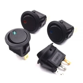 Round power switch on/off toggle button 2-stage rocker snap electrical wire material seesaw push-push tuning lighting lamp round / 원형 전원 스위치 온오프 토글 버튼 2단 로커 똑딱이 전기 전선 자재 시소 푸쉬 누름 튜닝 조명 램프 원형