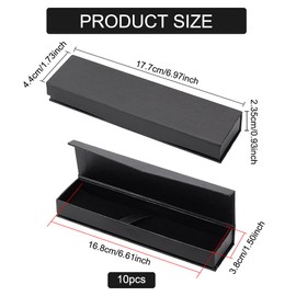 BENECREAT 10 Black Ballpoint Pen Gift Box with Magnetic Clasp, Cardboard Case with Long Necklace for Watches, Pens, Necklaces, Bracelets