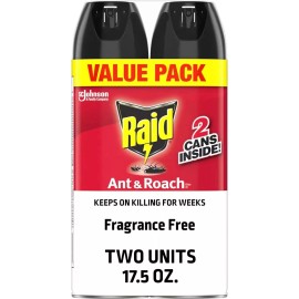 Raid® Ant & Roach Killer 26, Fragrance-Free Bug Spray,  Pack of 2 or Pack of 12.