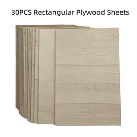 30 Pieces Rectangular Plywood Sheets, 10 x 15 x 0.2 cm, Unfinished Wood Panels, Basswood Panels for DIY, Crafts, Painting, Engraving
