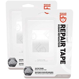 GEAR AID Cinta de reparación y costura Tenacious para tiendas de campaña y rollo de vinilo transparente de 3,8 x 152,4 cm