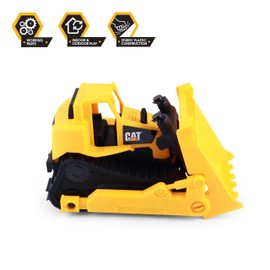 CAT Bulldozer Construction Toy | 15" | Ages 3+ | Sturdy Plastic | No Batteries Required | CAT Construction Tough Rigs Series, Yellow