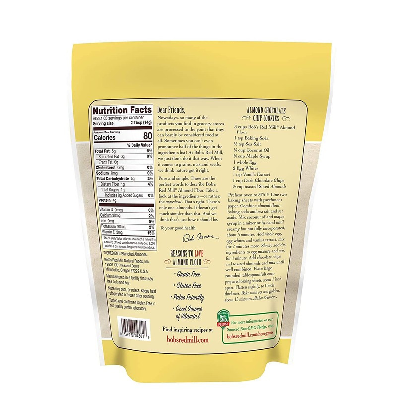 BOB'S RED MILL Flour Almond Blanched, Size (32 OZ, Pack