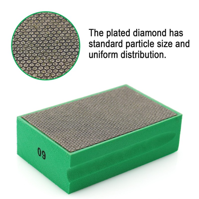 HOMESOM Diamond Hand Polishing Pads for Granite Stone Concrete Marble