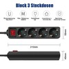 EXTRASTAR EXTRASTAR Steckdosenleiste 4-Fach, Flachstecker Mehrfachsteckdose mit Save Energy-Schalter, Mehrfachsteckdose