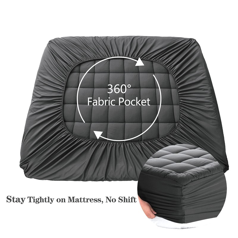 EASELAND Full Size Mattress Pad Pillow Top Cover Quilted Fitted