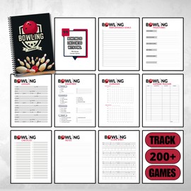 Bowling Score Sheet with Color Interior - Track 200 Games, Performance Goals, Milestones | Custom Bowling Gift for Bowlers | Score Book (6x9 Spiral Paperback)
