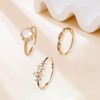 FFWTPY Set of 3 Women's Cubic Zirconia Rings for Weddings