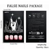 French Tip Press on Nails Short Square Fake Nails Christmas