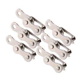 Motoforti Universal Bike Single Speed Chain Master Link Joint Clips Connectors,Missing Link Reusable Speed Chain,Metal,Silver Tone,6pair