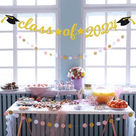 Healife Graduation Decoration – Golden Graduation Decoration Garland 2024 – Exam Passed Graduation Party Decoration, Passed Exam & Graduation Decoration 2024