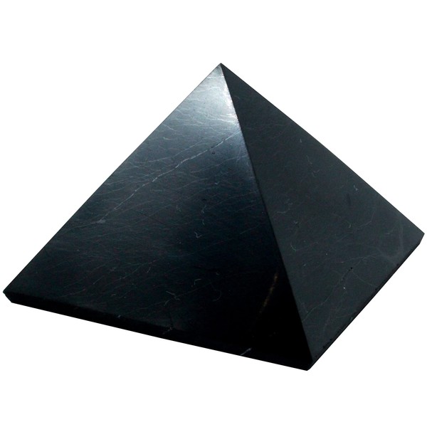 Shungite Pyramid Polished Natural Stone Chakra Crystal Healing Energy Karelia Russia