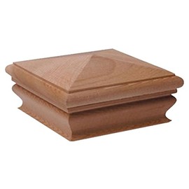 Woodway Pyramid Post Cap, fits 3.5" Post, in Pine, 1PC, for Exterior Application