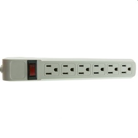 6 Outlet Surge Protector 15A 120V with Flat Rotating Plug 15ft Power cord 3 Prong 6 Outlet Power Strip with 15 Feet Power Cable and 360 Degree Rotating Plug, Gray CNE471650