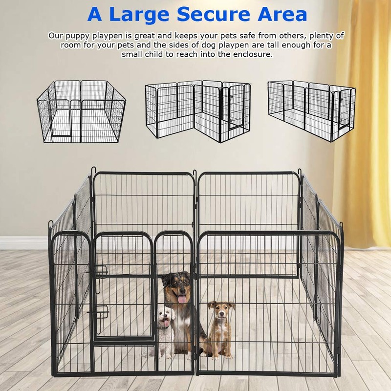Pet Playpen 8 Panel 24”32”40” inch Indoor & Outdoor Folding