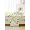 QOOMO Cute Bunny Microfiber Flat Fitted Sheets for Children Green