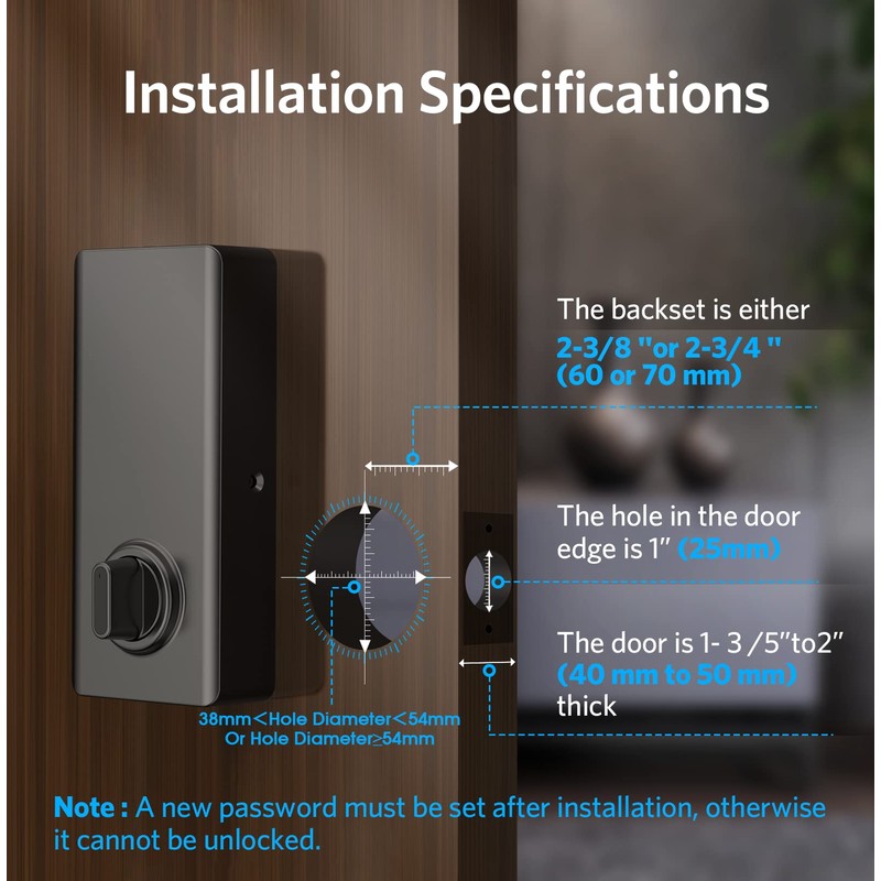 Keyless Entry Door Lock, Smart Deadbolt Lock with Bluetooth App,
