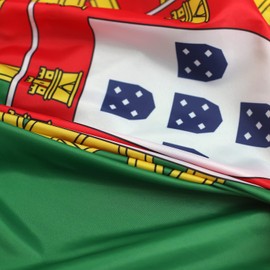 Portugal Portuguese Pleated Fan Flag Bunting 3 x 6 Ft Portugal Pleated 2 Pcs Fan Flag Banner Indoor/Outdoor/Front Porch Decorations, Portugal Half Fan Flag Patriotic Holiday decorations, Celebrations.