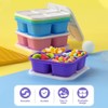 6 Pack Bento Snack Containers Set，Reusable 4 Compartment Divided Food