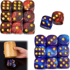 20PCS D6 Dice Versatile Polyhedral Bulk Acrylic Game Dice Durable Colored Dice Set Perfect for Classroom Math Learning Board Games Playing and Rolling (Purple Blue and Red Black)